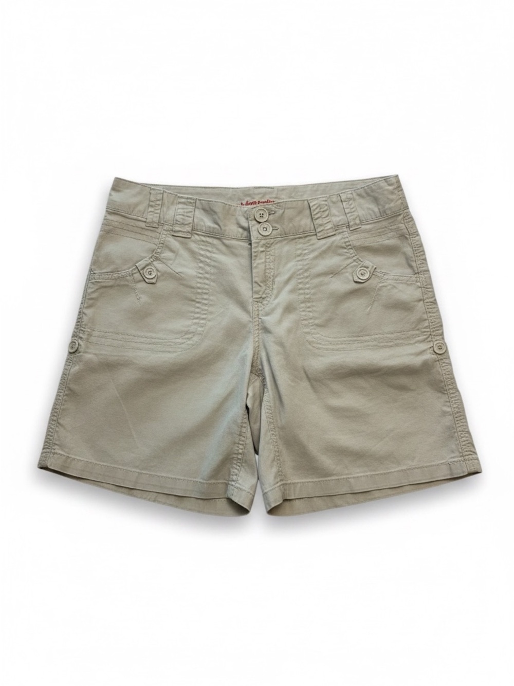 BUM Equipment NWOT Vintage Beige Cotton Bermuda Shorts, Pockets, Mid Weight